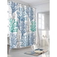 thumbnail image 3 of Shower Curtain Blue Grey Coral Shower Curtains for Bathroom, Waterproof Polyester Shower Curtain Set with Hooks, Stall Long Size 54"x78" Ocean Marine Life, 3 of 6