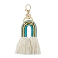 thumbnail image 1 of Minnieouse Llavero de arcoíris tejido, accesorio de moda, mochila, decoraciones DIY, decoración artesanal, bolso tejido con flecos, colgante Accesorios de disfraces Colorido/Verde Minnieouse AP010516-01B, 1 of 6