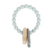 Nuby Silicone Animal Beaded Teething Ring for Infants, Elephant Design Baby Teether