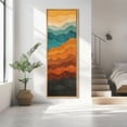 thumbnail image 3 of Large Framed Canvas Print Colorful Abstract Mountain Wall Art Modern Landscape Decorative for Living room Bedroom - 60"x20" Natural Frame, 3 of 7