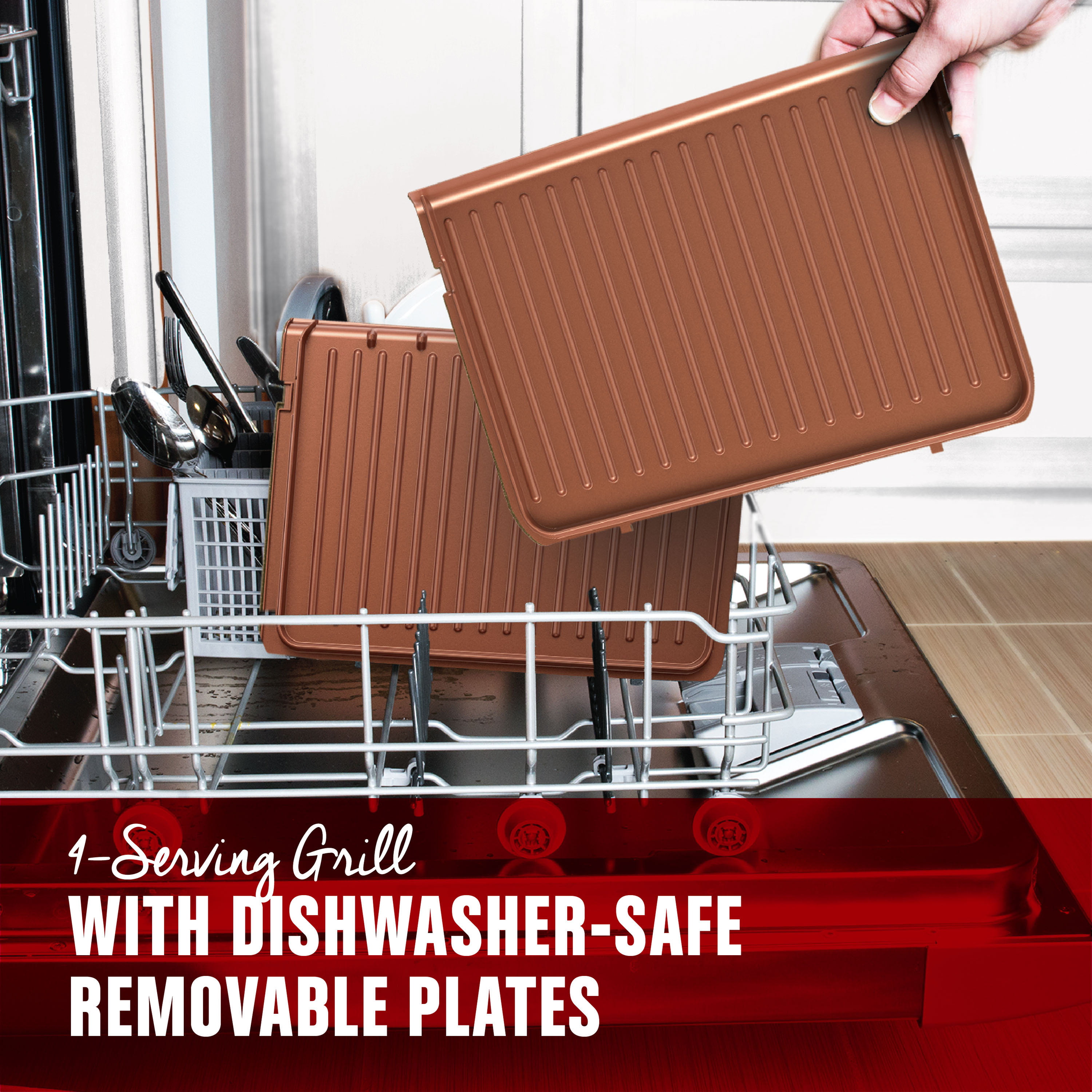 Removable dishwasher safe plates