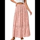 thumbnail image 2 of Falda Larga Playera Estilo Bohemio Informal de Verano 2025 para Mujer, con Encaje Bordado, Ojales, Cintura Elástica, , Escalonada, Corte A. Rosa L, 2 of 10