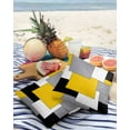 thumbnail image 4 of Outdoor Throw Pillow Cover Abstract Modern Geometric Art Waterproof Cushion Covers 2 Pack Yellow Gray Black White Color Block Pillow Cases Home Decoration for Patio Garden Couch Sofa, 4 of 7