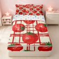 thumbnail image 2 of Erosebridal 3D Tomato Zipper Twin Comforter Sets with Fitted Sheet and 2 Pillowcases, Botanical Fruit Zipper Bedding Set, Polka Dots Reversible, 2 of 7