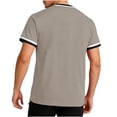 thumbnail image 4 of LMOIPLI Men's Contrast Trim V Neck Short Sleeve T-Shirt Classic Crew Neck Casual Tee Breathable Summer Sporty Top for Daily Coffee XL, 4 of 6