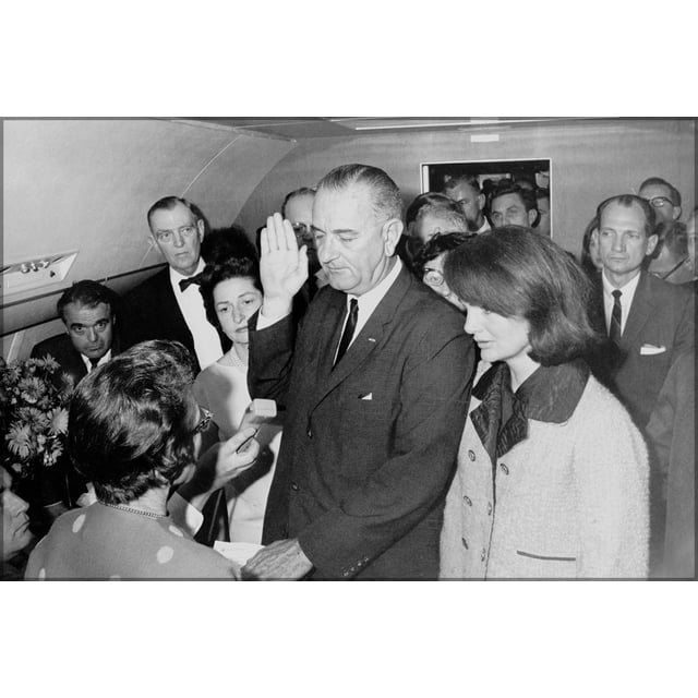 24"x36" Gallery Poster, Lyndon B. Johnson taking the oath of office, November 1963