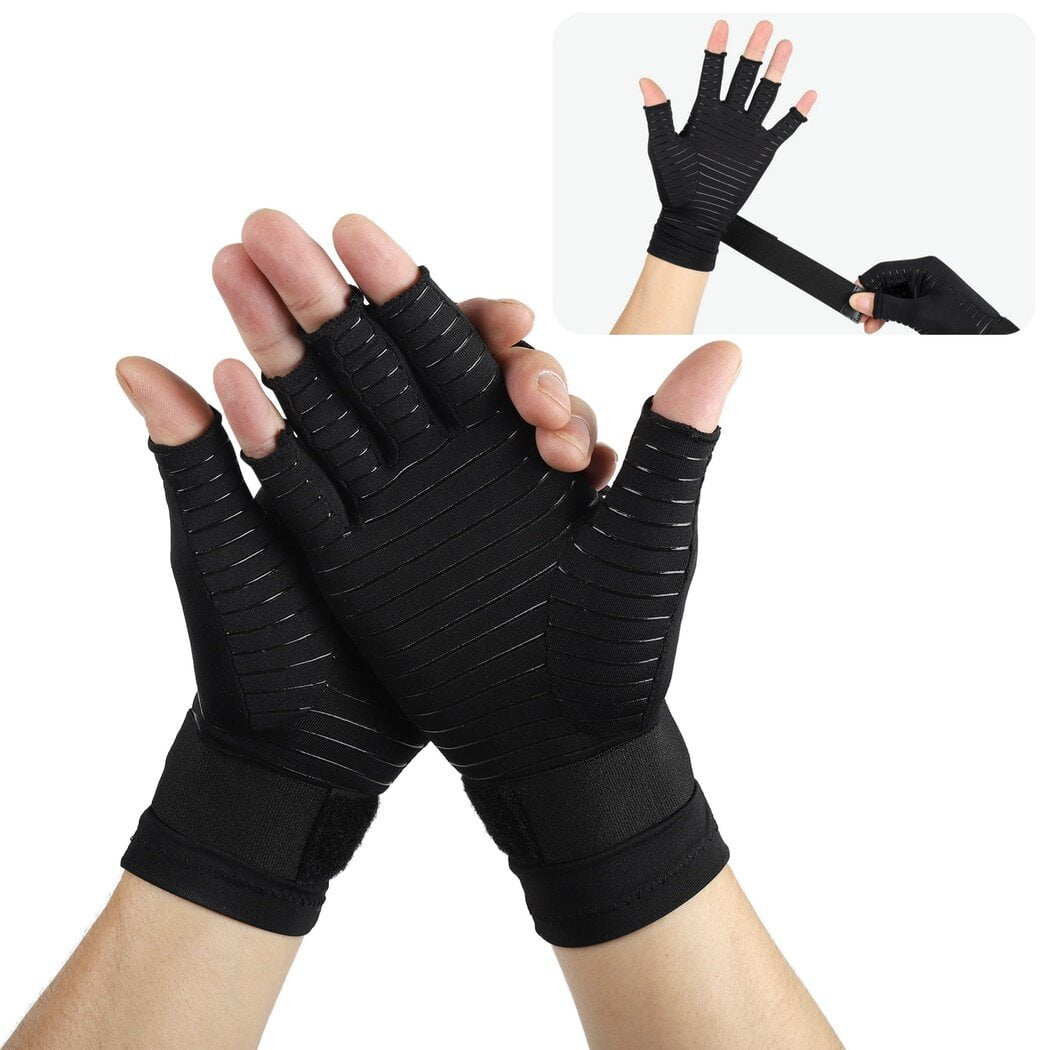 1 Pair Compression Arthritis Gloves, Fingerless Compression Gloves