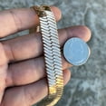 thumbnail image 5 of 14K Rose Gold Plated Herringbone Chain Flat Flexible Necklace 30" Inch Long x 14MM Thick, 5 of 8