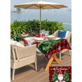 thumbnail image 4 of Outdoor Tablecloth with Umbrella Hole and Zipper, Red Plaid Christmas Rectangle Table Cloth 52x70 Inch Waterproof Tablecloth, Gnomes Xmas Tree Snowflake Winter Picnic Table Cover for Patio Camping, 4 of 7