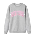 thumbnail image 3 of Womens Plus Size Loose Fit No Hood Sweatshirts Trendy Long Sleeve New York Letter Printed Pullovers Causal Fall Crew Neck Graphic Tshirts Tops Grey 0722*sweatshirts XL, 3 of 3