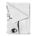 thumbnail image 2 of Cats Soft Flannel Fleece Blanket, My Princess Cursive Hand Lettering Along Crown Kitten on Plain Backdrop, Cozy Plush for Indoor and Outdoor Use, 50" x 70", Rose Charcoal Grey White, by Ambesonne, 2 of 5
