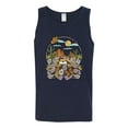 thumbnail image 2 of Wild Bobby Trendy Landscape With Daisies Cactus Monarch Butterfly Nature Lover Men Tank Top, Navy, X-Large, 2 of 6