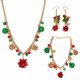 thumbnail image 5 of Collar de Navidad Colorido Brillante Diamante de imitación Perla Copo de nieve Collar con dijes Collar Pulsera Pendientes Conjunto Novedad Joyería de Santa para Mujeres Niñas, 5 of 5