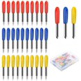 thumbnail image 1 of GFDYREE 30PCS Replacement Cutting Blades, 30° 45° 60° Lettering Cutting Replacement Blades, Tungsten Steel Vinyl Cutter Blades, Replacement Blades for Cutting Machines(Multi-Color), 1 of 7