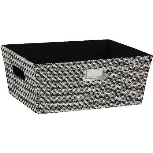 Household Essentials Hardsided Small Tapered Storage Bin, Black