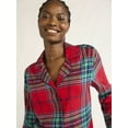thumbnail image 3 of Joyspun Women's Flannel Long Sleeve Top and Pants Pajama Set, 2-Piece, Sizes XS-3X, 3 of 5