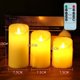 thumbnail image 2 of Juego de decoración de 3 velas LED parpadeantes de color blanco cálido con control remoto (10 cm, 12,5 cm, 15 cm), 2 of 5