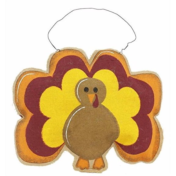 Burlap Turkey Thanksgiving Decor Front Door 16.5" tall : HT2022