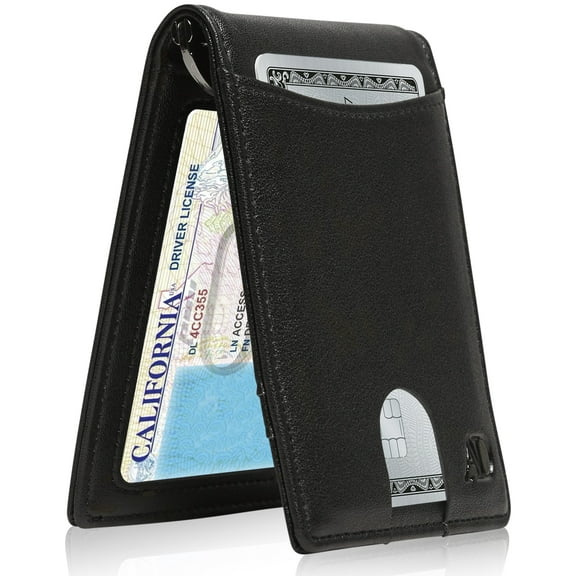Slim Wallets For Men Minimalist Bifold Mens Wallet With Money Clip Front Pocket Wallet RFID Blocking