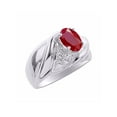 thumbnail image 3 of RYLOS Rings for Women Sterling Silver Ring Oval 8X6MM Gemstone & Diamonds Classic Design July Ruby Jewelry for Women Size 8, 3 of 6