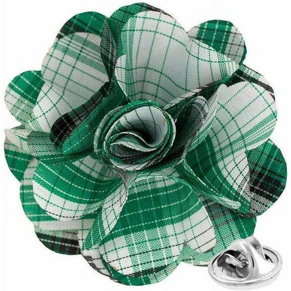 Vittorio Vico Formal Accent Plaid Flower Lapel Pin