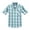 Green Grey, variant on Boy's Cotton Plaid Roll Up Button Down Sports Shirts Green/Grey 11/12