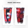 thumbnail image 3 of Taza térmica duradera de acero inoxidable 304 con tapa y pajita con temática del equipo de fútbol de Bengals Taza térmica de acero inoxidable de 20 oz Taza para automóvil Adecuada para bebidas frías, 3 of 8