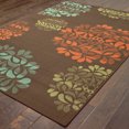 thumbnail image 4 of HomeRoots 507240 9 x 13 ft. Brown Floral Stain Resistant Indoor & Outdoor Rectangle Area Rug, 4 of 5