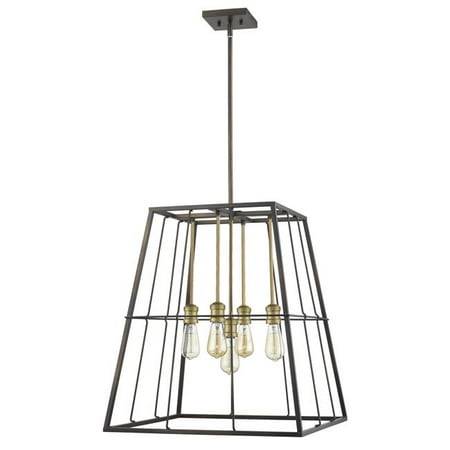 

HomeRoots 398163 25.5 x 22 x 22 in. Charley 5-Light Oil-Rubbed Bronze Pendant