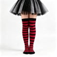 thumbnail image 2 of BRICH Girls Striped over Knee Socks Kids Long Thigh High Stockings for Parties Halloween Black One Size, 2 of 4