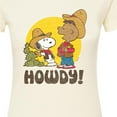 thumbnail image 3 of Peanuts - Franklin And Snoopy Howdy - Juniors Fitted Graphic T-Shirt, 3 of 6