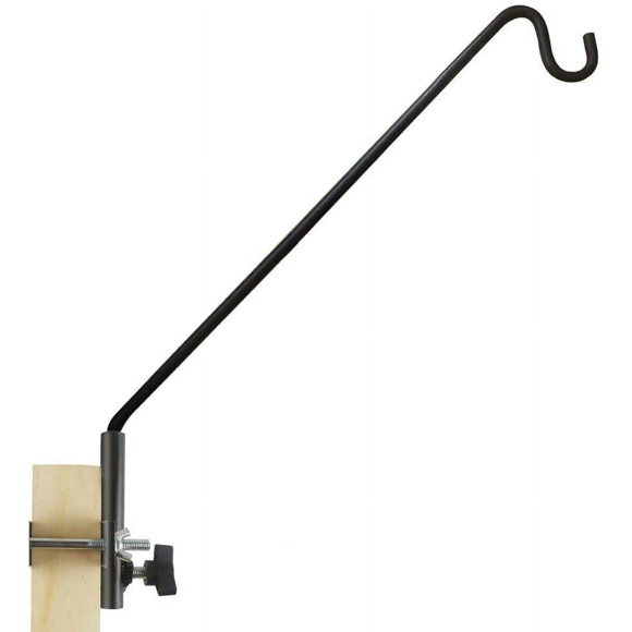 Urban Deco Extended Fence Deck Hook Rail Hook Heavy Duty Bird Feeder Hook, 360 Degree Swivel and Length Adjustable Bracket for Hanging Bird Feeder,Plants