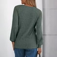 thumbnail image 7 of Dwralegc Fall Sweaters for Women 2025 Casual Long Sleeves Sweater Lightweight Knit Dressy Shirt Trendy Round Neck Fall Tops Green XL, 7 of 7