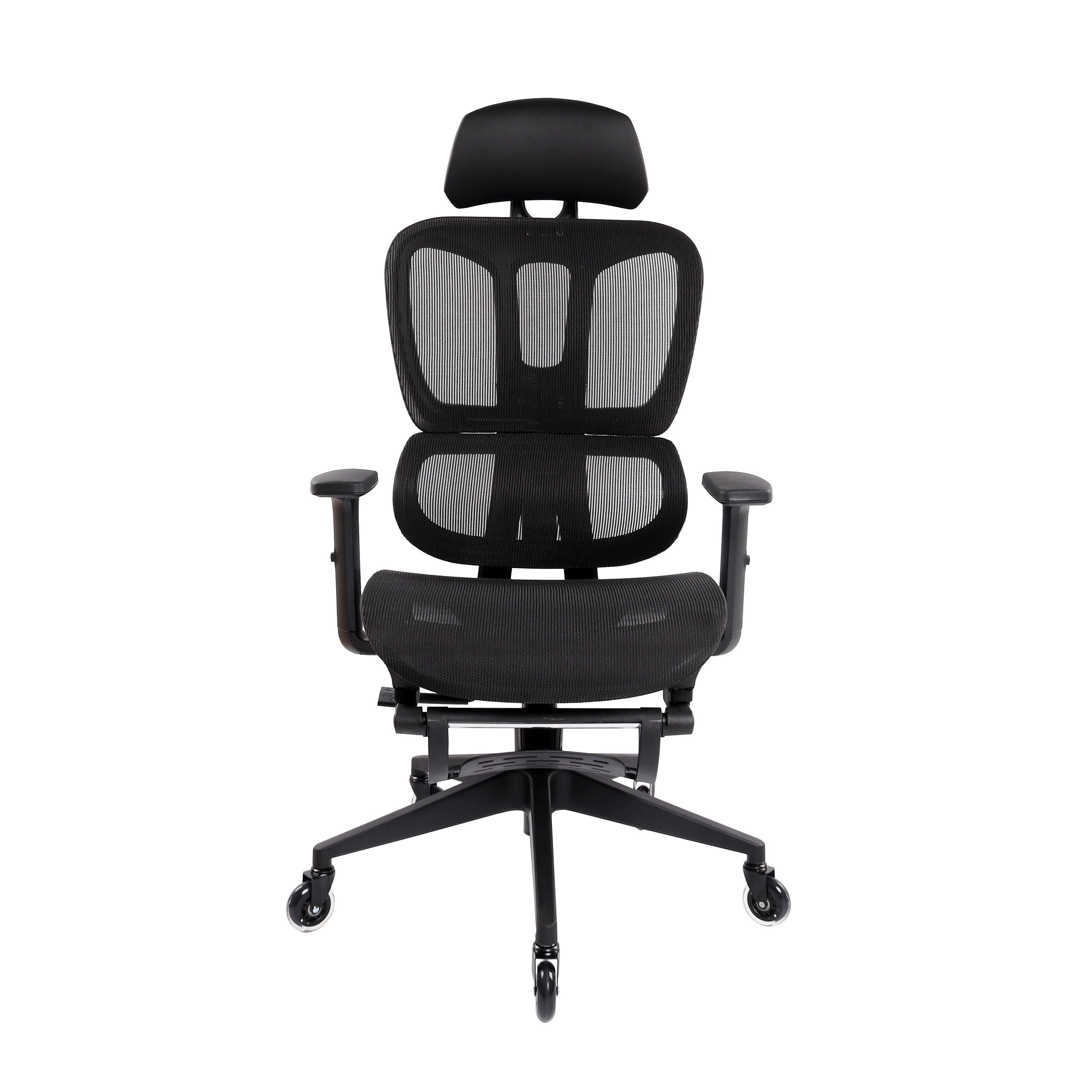 Techni Mobili Ultimate Reclining Ergonomic Mesh Office Chair with Lumbar Support and Footrest RTA-380C-BK