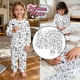 thumbnail image 2 of Tisuna Kids Fall Pajamas Set For Girls Relaxed Fit Long Sleeve Crew Neck Diy Graphic Print Tops And Pants Sleepwear Children'S 2 Pieces Bedtime Wear Clothes Set Size 2-3 Years, 2 of 7