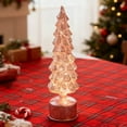 thumbnail image 3 of Virelaxpo Rotating Light-Up Glass Christmas Tree Ornament with 360-Degree Spin and Warm LED Glow,Hand-Blown Crystal Design for Holiday Table and Mantel Decor, 3 of 6