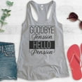 thumbnail image 2 of Goodbye Tension Hello Pension Tank Top, Ladies Racerback Tank Top, Retirement Tank, Retiree Retired Tank, Heather Gray, Large, 2 of 3