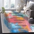 thumbnail image 5 of Area Rugs 4x6 Ft Geometric Symbols Retro Medieval Colorful Graffiti Feathers Non-Slip Washable Rug Indoor Rug Floor Mats Non Shedding Carpet for Living Room Bedroom Dining Room Home Decor, 5 of 8