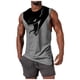thumbnail image 2 of Camiseta sin mangas de cuello redondo para hombre, informal, a la moda, con estampado, deportiva, de poliéster, 2 of 5