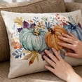 thumbnail image 4 of Fall Pumpkin Linen Pillow Cover, Thanksgiving Seasonal Decor Pillowcase, Farmhouse Style Great Housewarming Gift for Fall Home Decor, 4 of 8