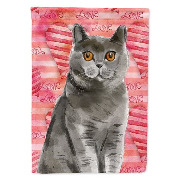 Carolines Treasures CK3048GF British Shorthair Cat Love Flag Garden Size  Small multicolor