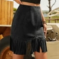 thumbnail image 2 of EDFBUYKRS Female Skirts Fall Maxi Skirts Plus Size Western Style Fringe Skirt with Studded Hem for Fit for Casual Occasions, 2 of 9