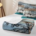 thumbnail image 4 of Castle Fairy Surf Camper Art Bed Spread Queen,"Let's Go Surfing" Print Queen Coverlet Set for Bedroom,Blue Brown, 4 of 7