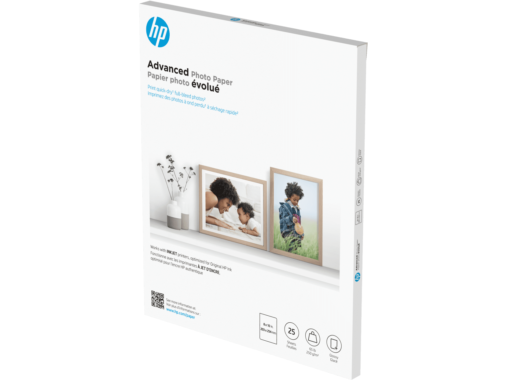 Papier photo glacé HP Advanced A4 250 g - 25 feuilles