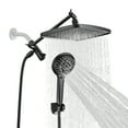 thumbnail image 4 of Cobbe 12'' High Pressure Rain Shower Head with Extension Arm, Dual Shower Heads with 8 Modes Handheld Spray Combo,  Matte Black, 4 of 12