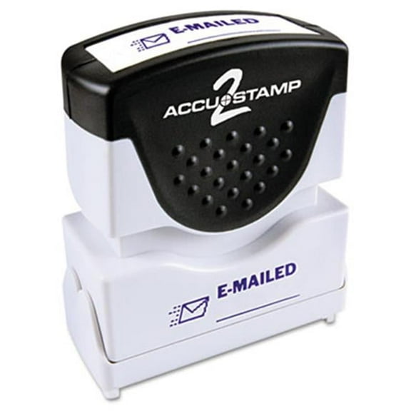 Consolidated Stamp  Accustamp2 Shutter Stamp with Anti Bacteria- Blue- EMAILED- 1.63 x .5
