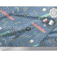 thumbnail image 2 of Soimoi Blue Cotton Duck Fabric Abstract & Dots Fabric Prints By Yard 56 Inch Wide, 2 of 3