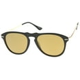 thumbnail image 2 of sunglassLA Unisex Modern Keyhole Bridge Horn Rimmed Colored Mirror Lens Aviator Sunglasses (Black-Gold / Gold Mirror) - 53mm, 2 of 4