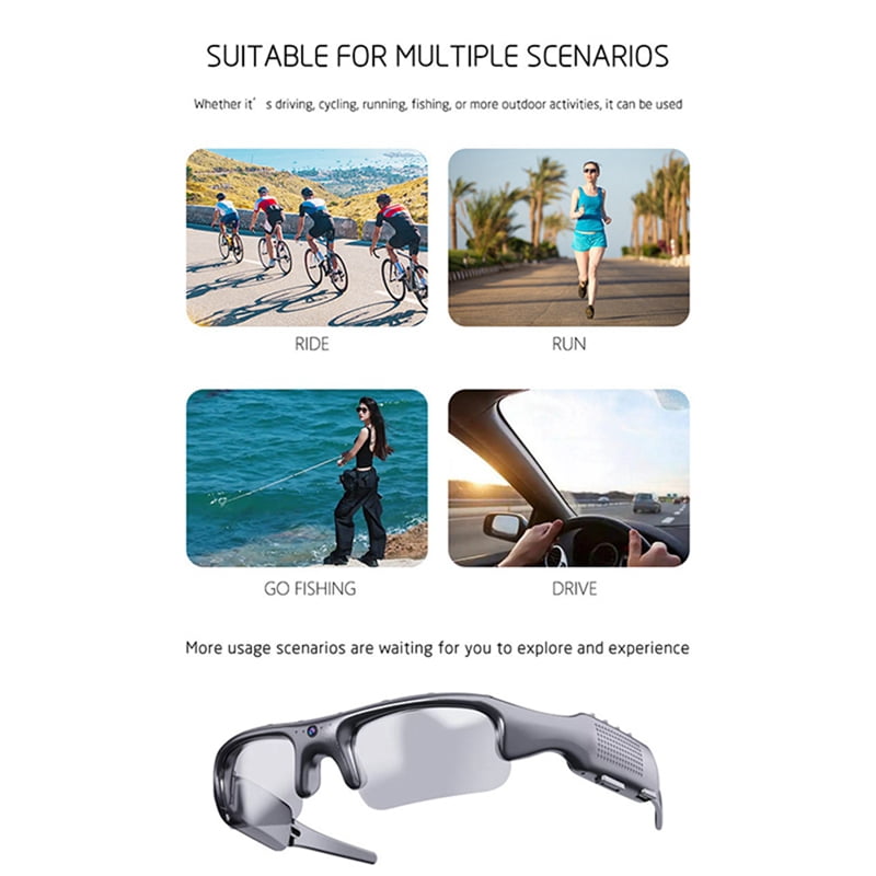 1080P HD Video Recorder WIFI Outdoor Sports DV Camera, Smart Glasses, Wide Angle 170° Camera, Sports Camera, Riding