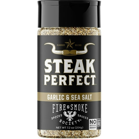 Fire & Smoke Society Steak Perfect Steak Seasoning, BBQ Rub, 6.4 oz Mixed Spices & Seasonings